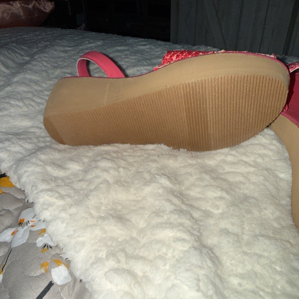 Kenneth Cole Reaction Pink Coral Woven Slingback Sandals - Picture 6 of 7